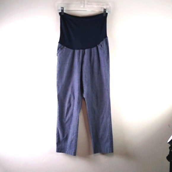 Motherhood Maternity Pants - Motherhood Maternity - Blue Cotton Blend Pant - Size Large